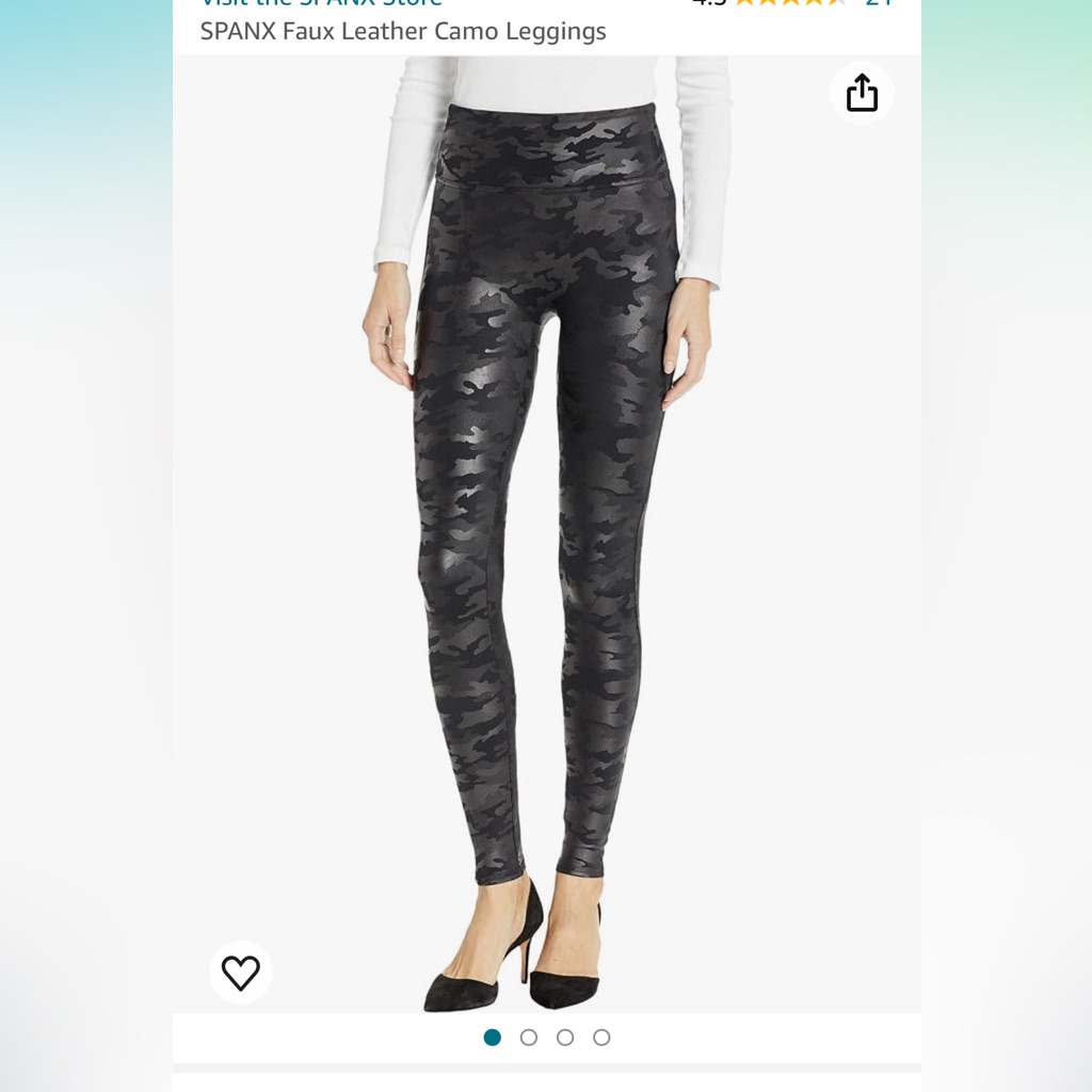 Spanx Faux Leather Camo Leggings